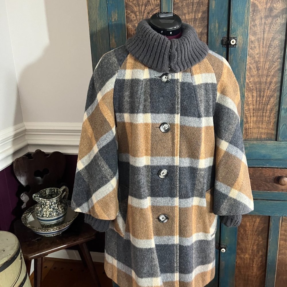 Sharpee Designers Collection Vintage Brown & Gray Stripe Wool Coat 1950/1960 Era - Picture 3 of 14
